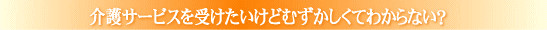 介護サービスを受けたいけど難しくて分からない